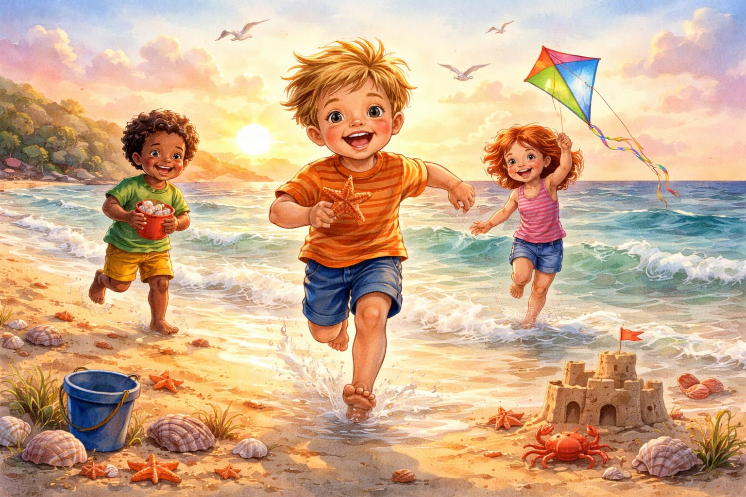 Ilustracija uz priču „Bogdan i more”